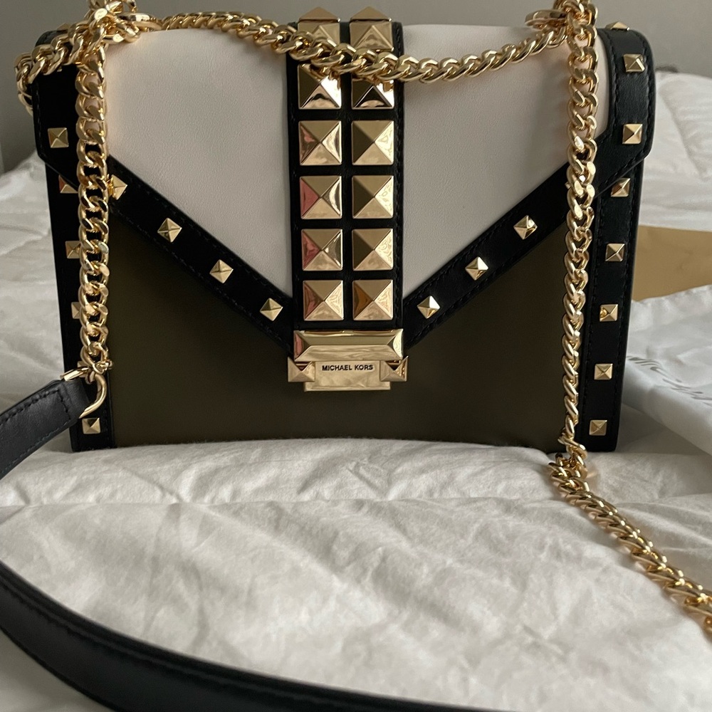 Michael Kors Whitney tri colored leather shoulder bag